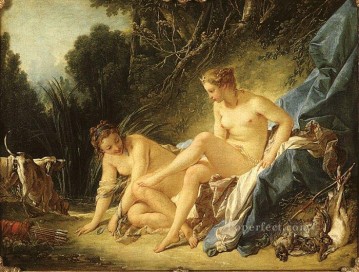 入浴後に休むダイアナ妃のヌード フランソワ・ブーシェ Oil Paintings